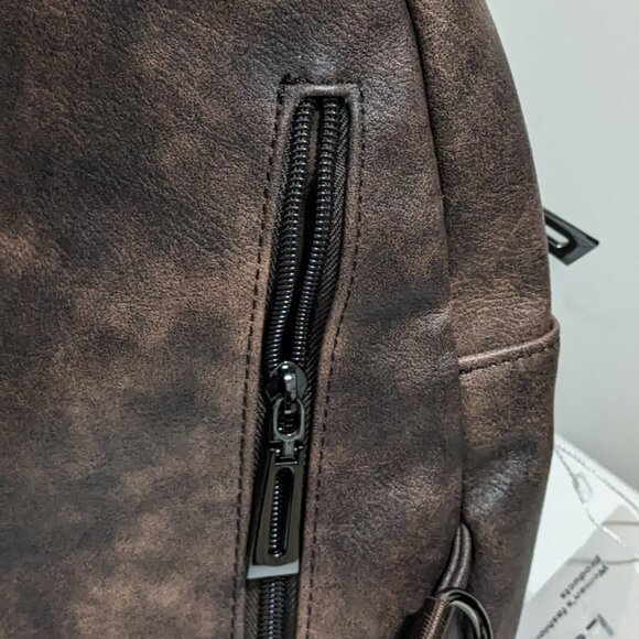 LATMAP Sling Bag Women's  Fanny Pack Faux Leather  Backpack Brown NWT - Picture 12 of 13